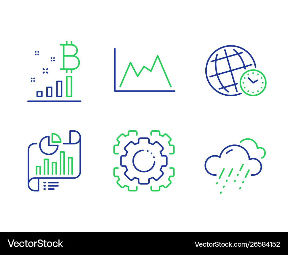 Time zone report document and diagram icons set Time zone report document and diagram icons set vector image