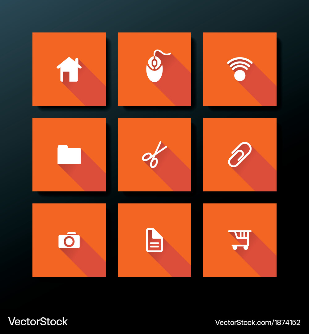 Web Icon Set - Flat Style vector image