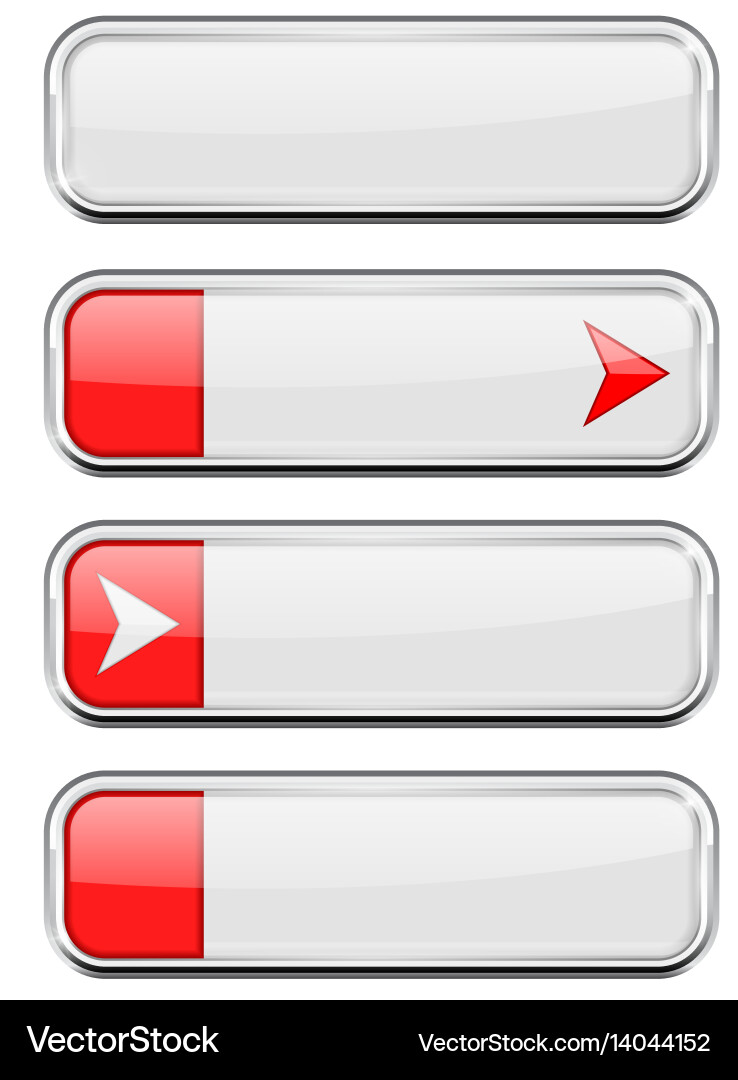 White buttons with red tags menu interface vector image