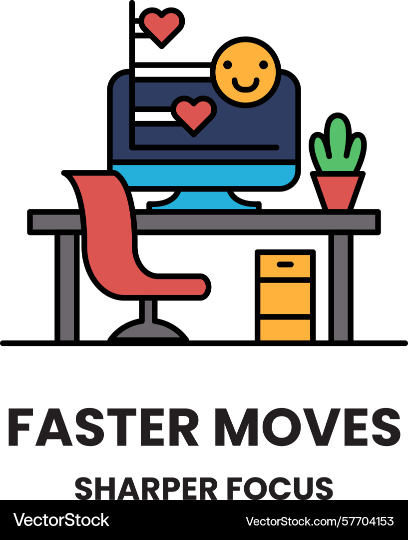A computer monitor with smiling face and hearts A computer monitor with smiling face and hearts vector image