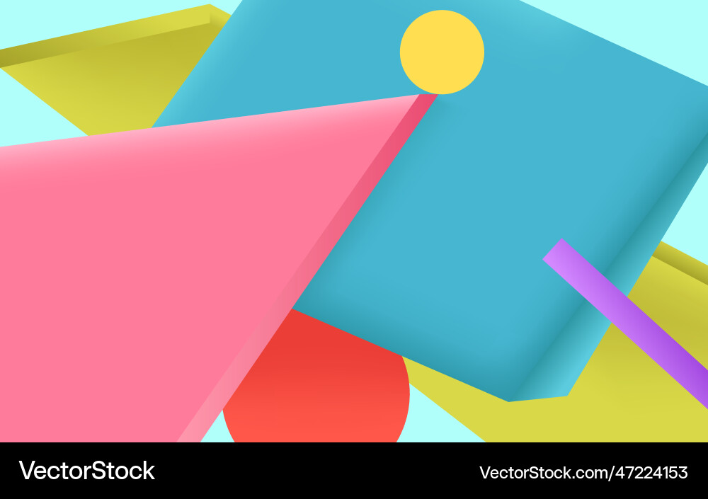 Abstract 3d gradient objects background Abstract 3d gradient objects background Vector Image