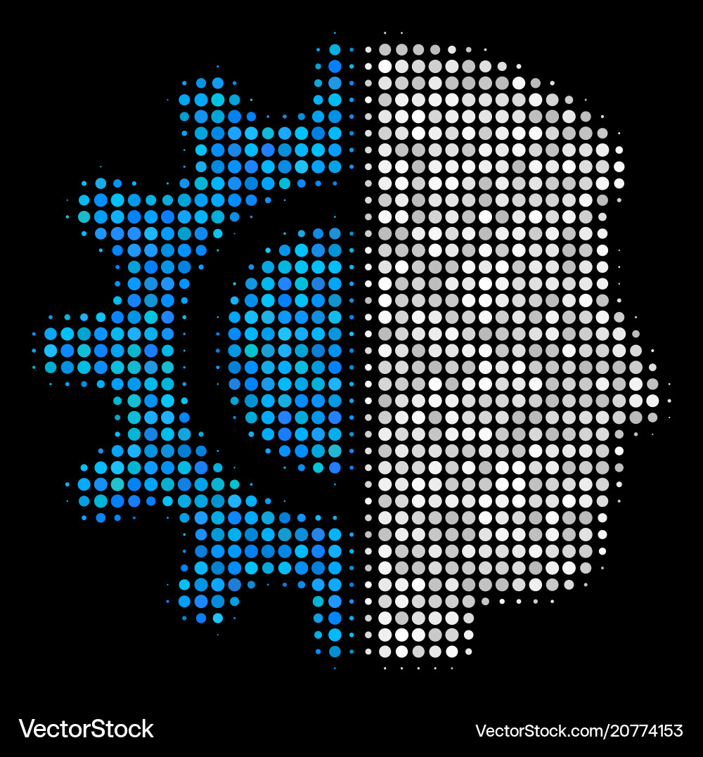 Android robotics halftone icon Android robotics halftone icon vector image
