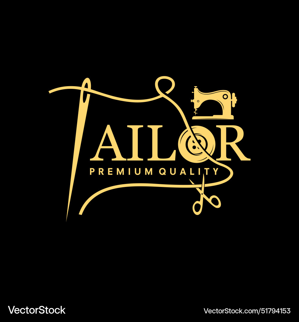 Creative tailor logo symbol design Creative tailor logo symbol design vector image