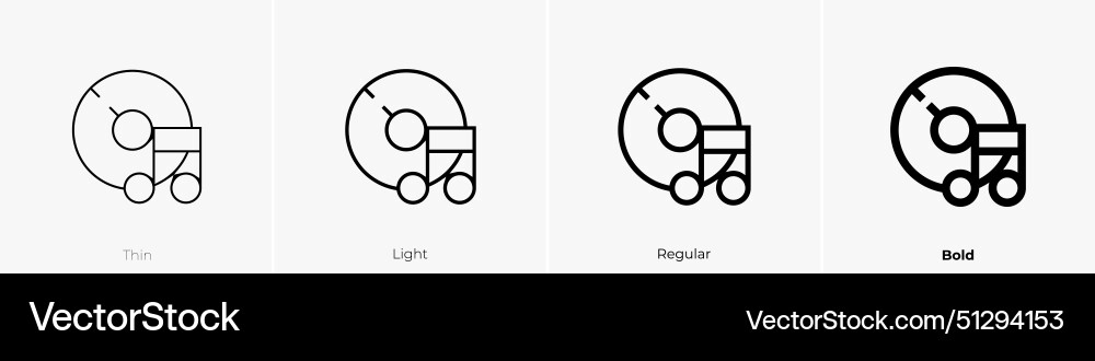 Disc icon thin light regular and bold style Vector Image