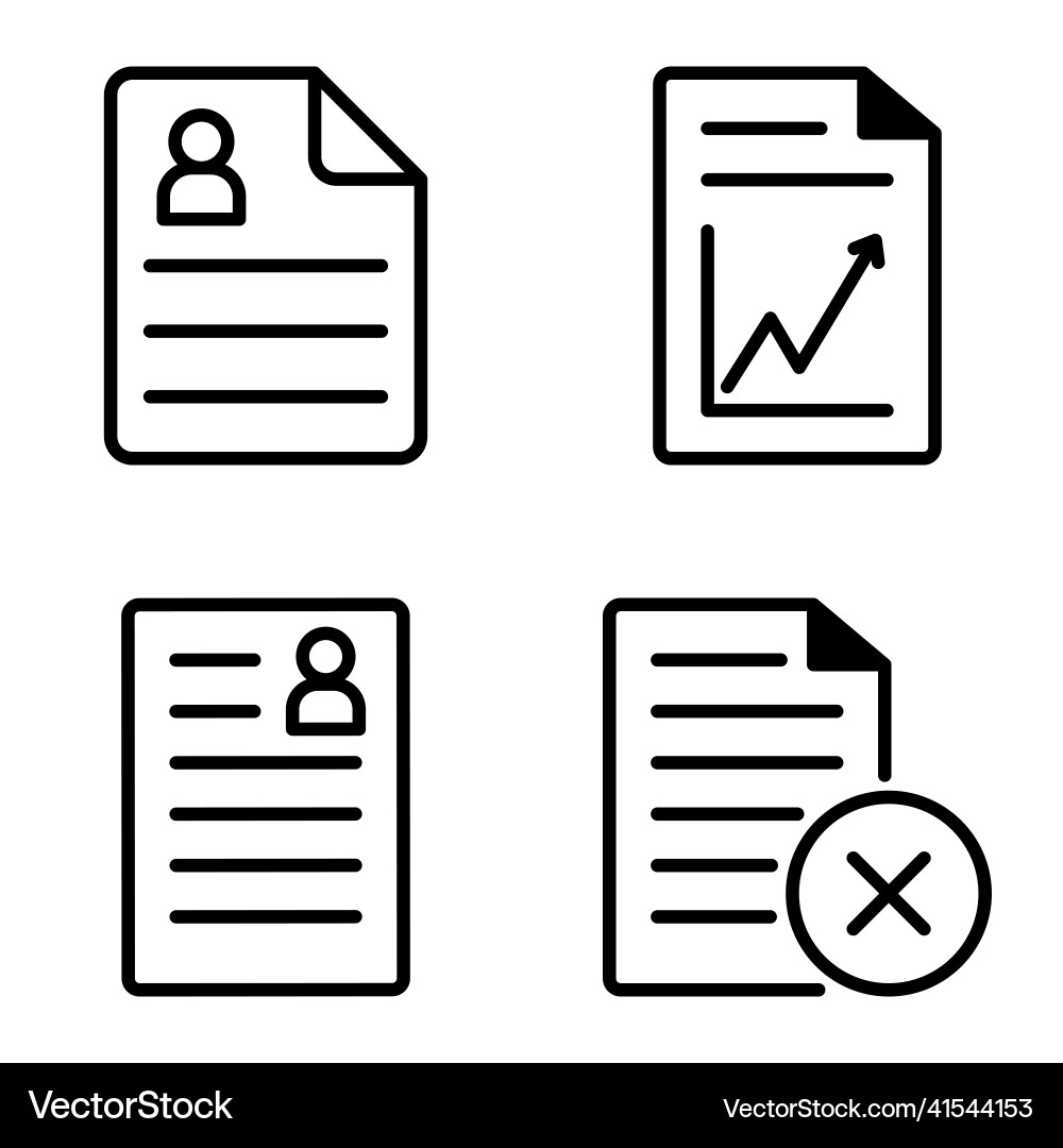 Docs1-2 flat icon set isolated on white background Docs1-2 flat icon set isolated on white background vector image