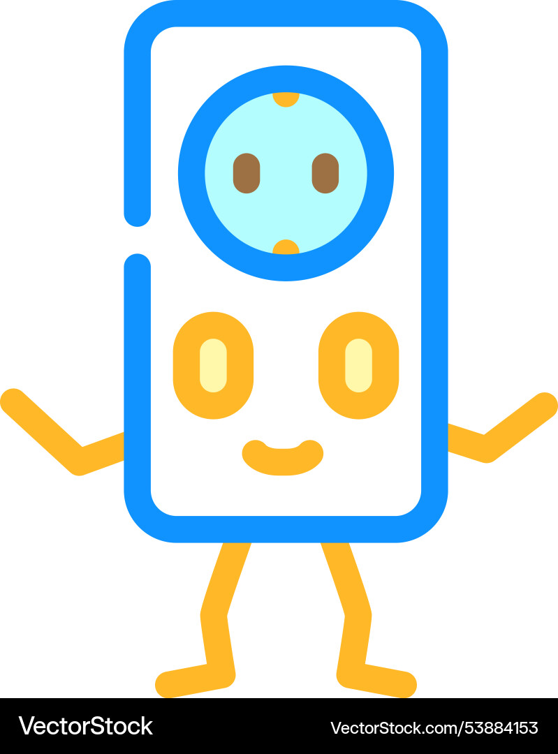Electrical socket character color icon Vector Image