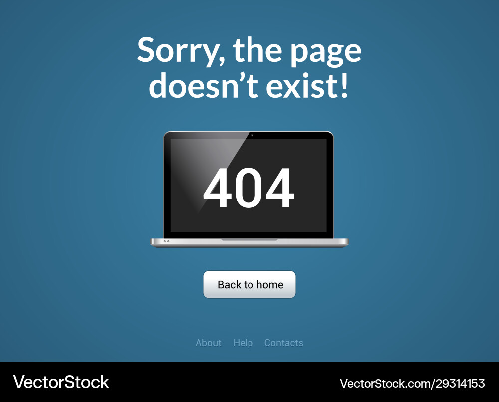 Error 404 page not found website web failure Error 404 page not found website web failure vector image