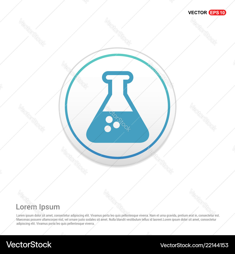 Flask icon - white circle button Flask icon - white circle button vector image