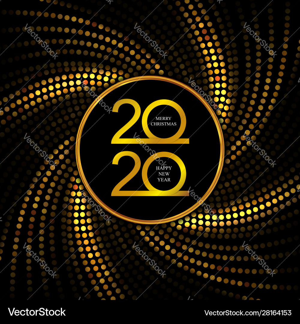 Happy 2020 new year golden banner vector image