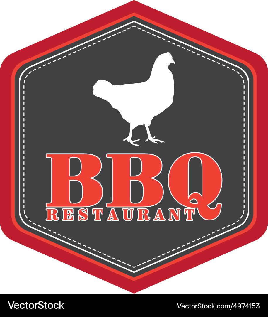 Isolated label with text and barbecue elements Vector Image
