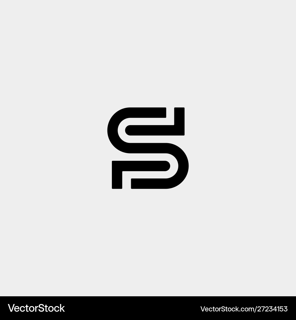 Letter s ss logo design simple – Free Vector | VectorStock, image size:1000x1080