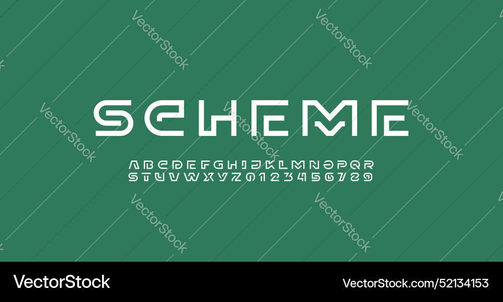Modern font alphabet from segment round line vector image