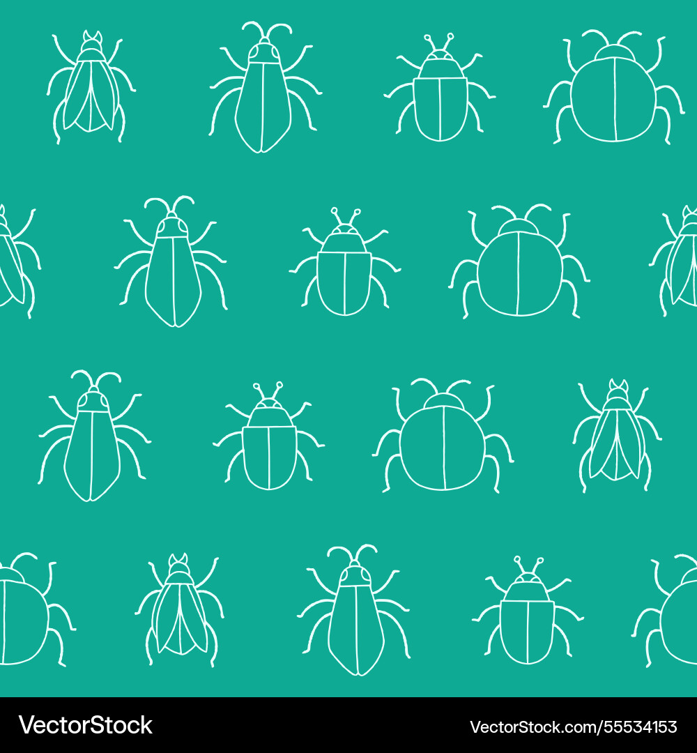 Outline bug seamless pattern background for print Outline bug seamless pattern background for print vector image