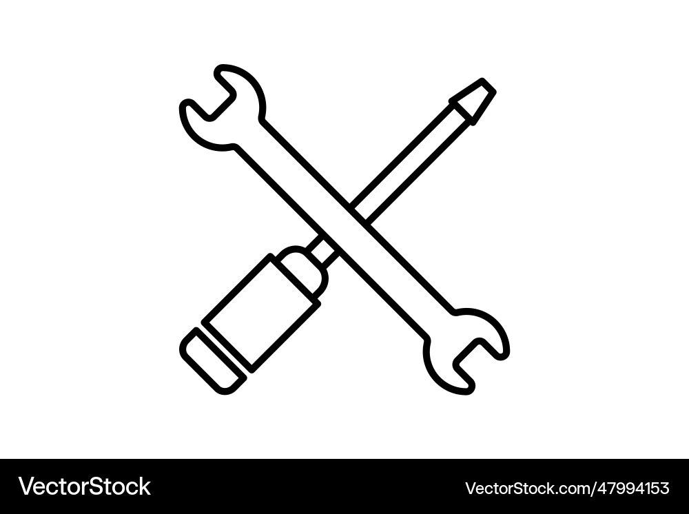 Repair icon related to setup and action line Repair icon related to setup and action line vector image