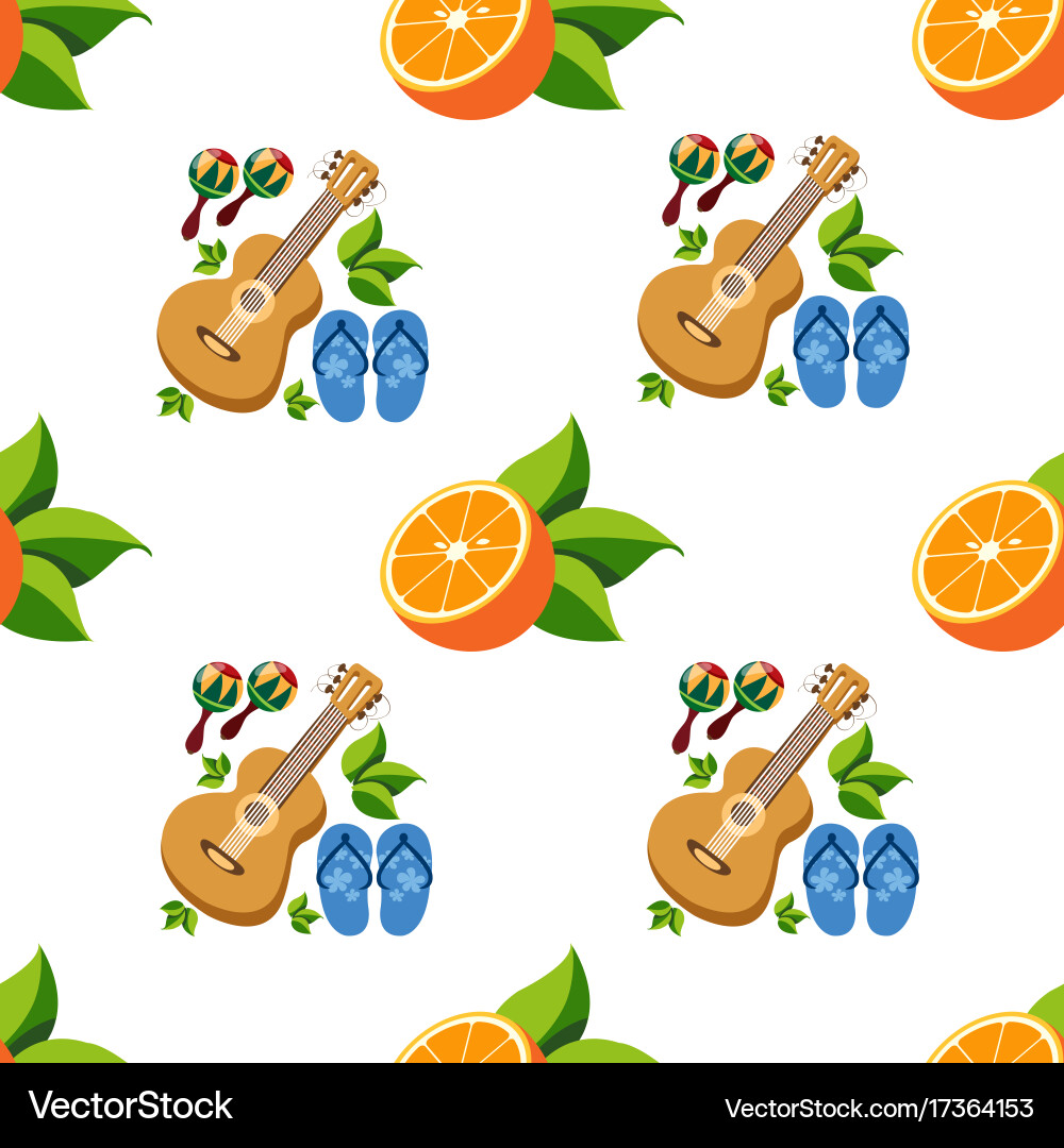 Seamless pattern with the image of oranges vector image