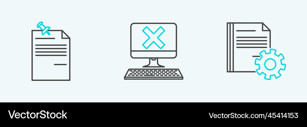 Set line document settings with gears note paper Set line document settings with gears note paper vector image