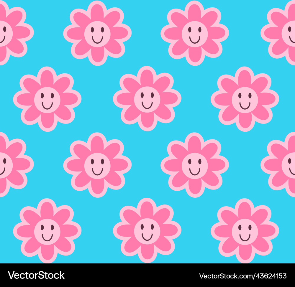 Smiling Daisy Pattern vector image