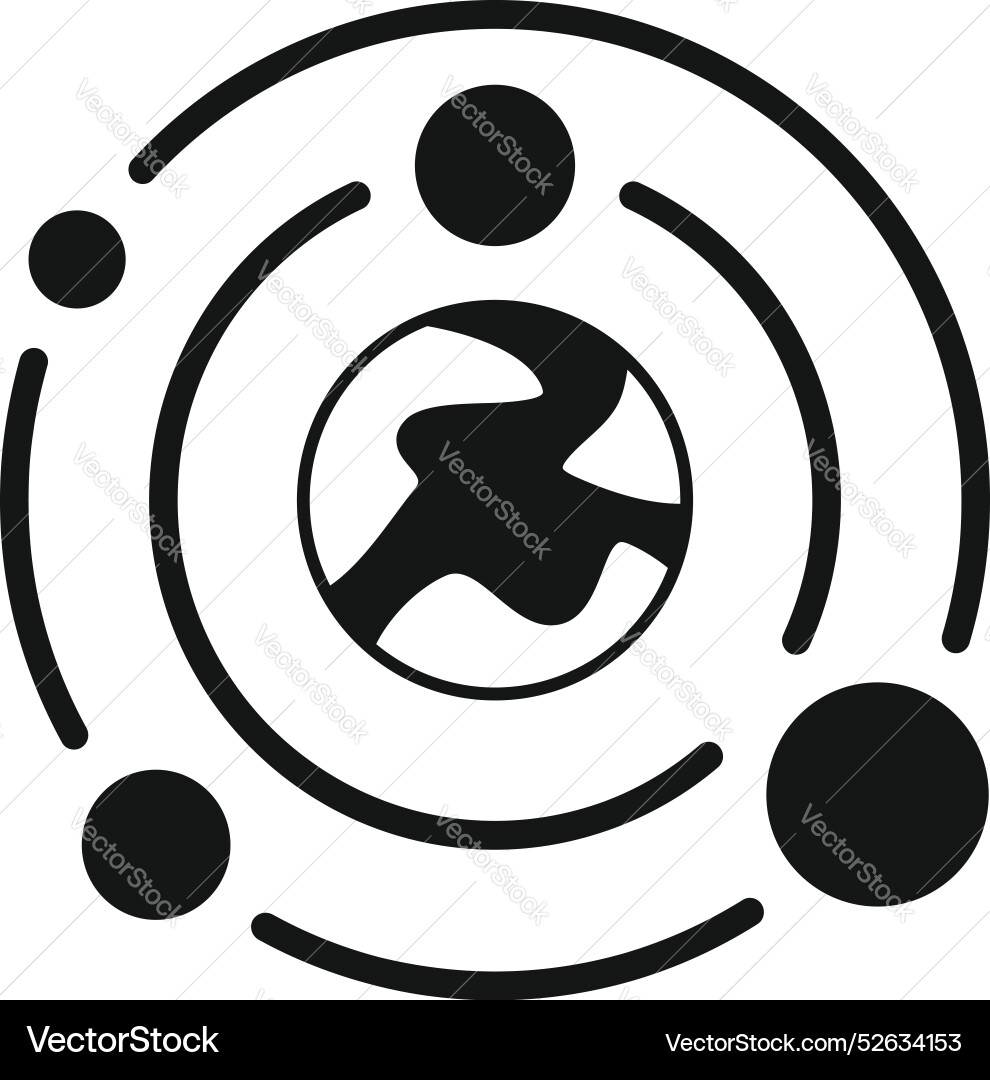 Solar system model showing planets orbiting around vector image