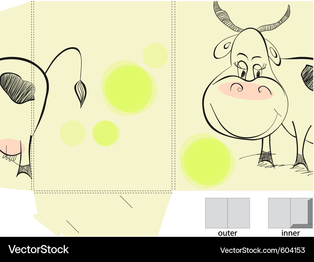 Template for folder with of cow vector image