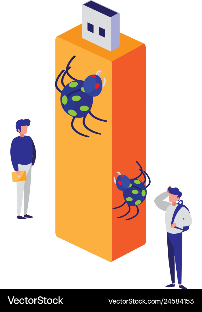 Usb memory with bug atack vector image