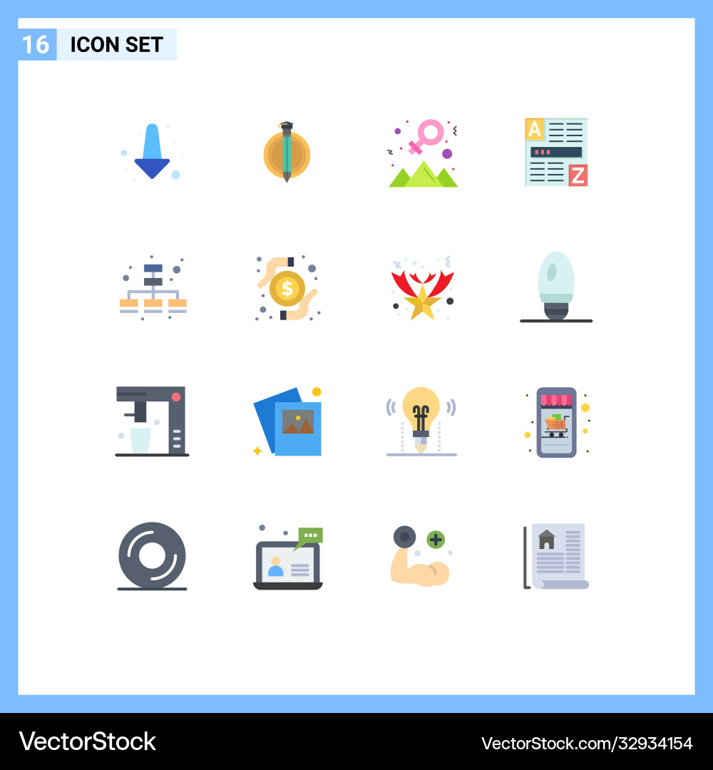 16 universal flat colors set for web and mobile Vector Image