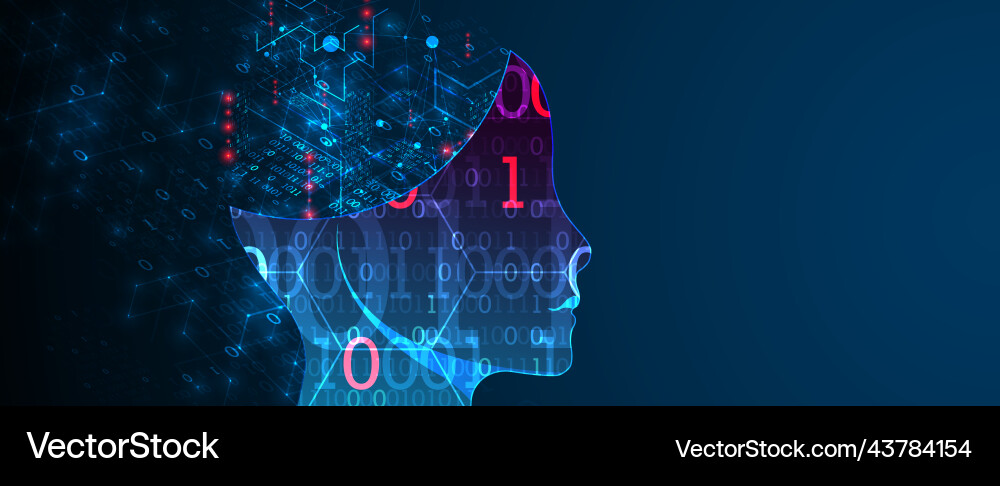 Artificial intelligence ai and big data concept Artificial intelligence ai and big data concept vector image