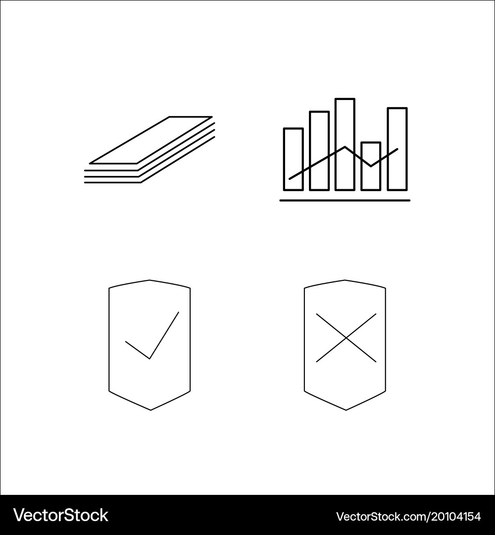 Business simple linear icon setsimple outline vector image