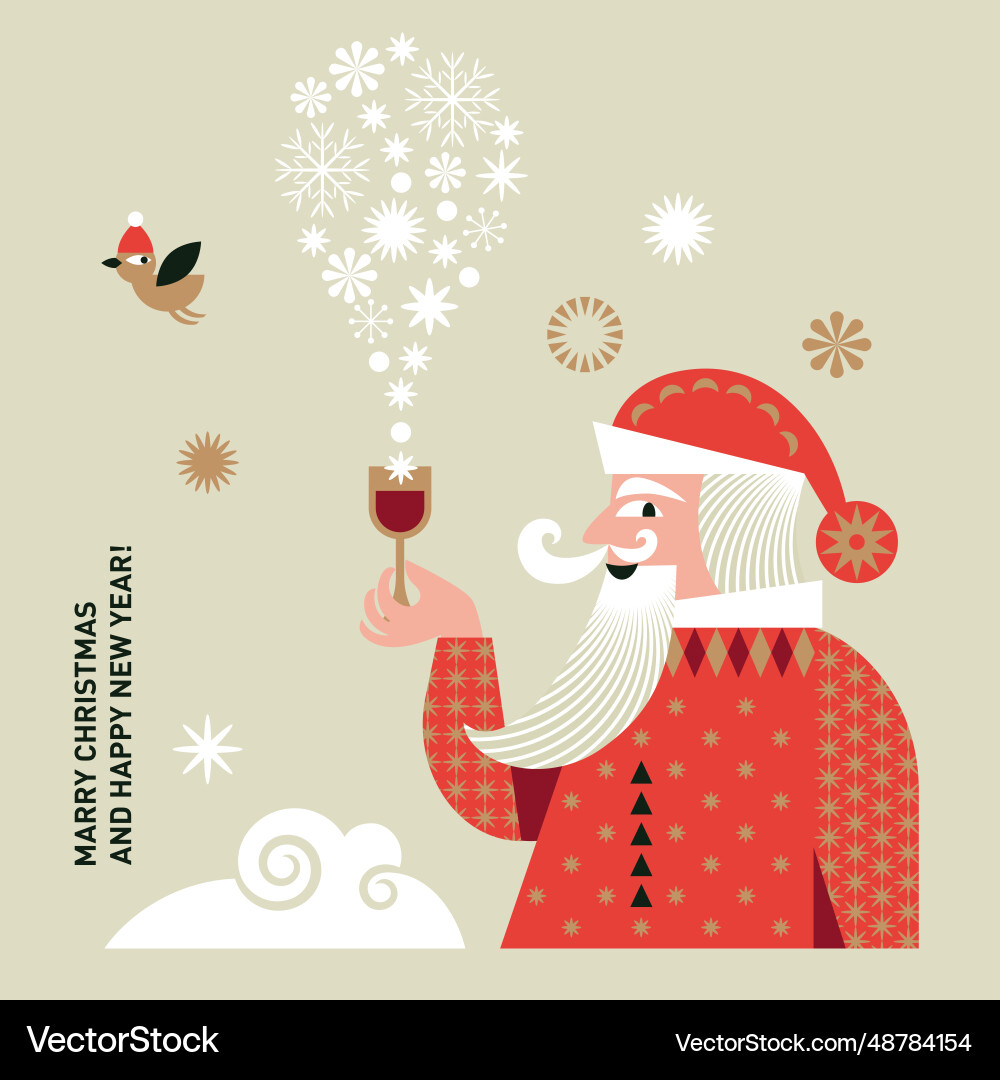 Christmas and new year greeting card Christmas and new year greeting card vector image