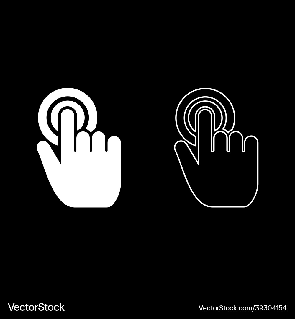 Click on button hand cursor touch screen icon vector image