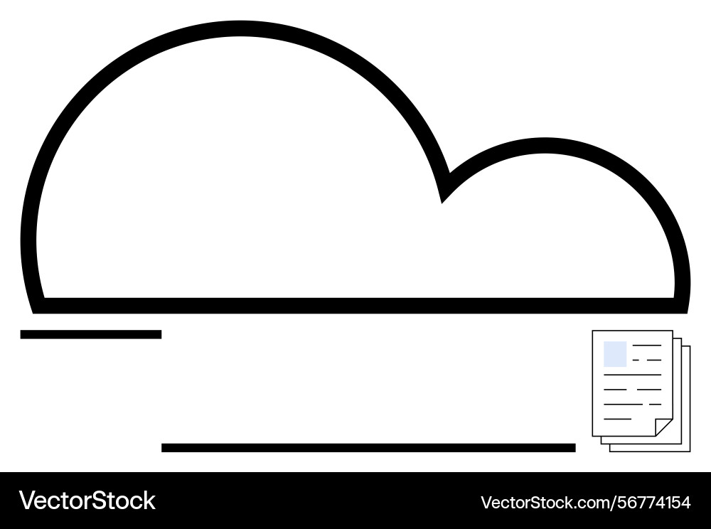 Cloud storage concept with documents for data Cloud storage concept with documents for data vector image