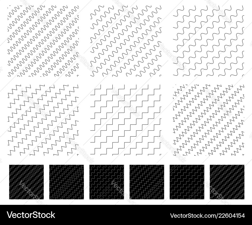Dynamic Zigzag Pattern - White on Black vector image