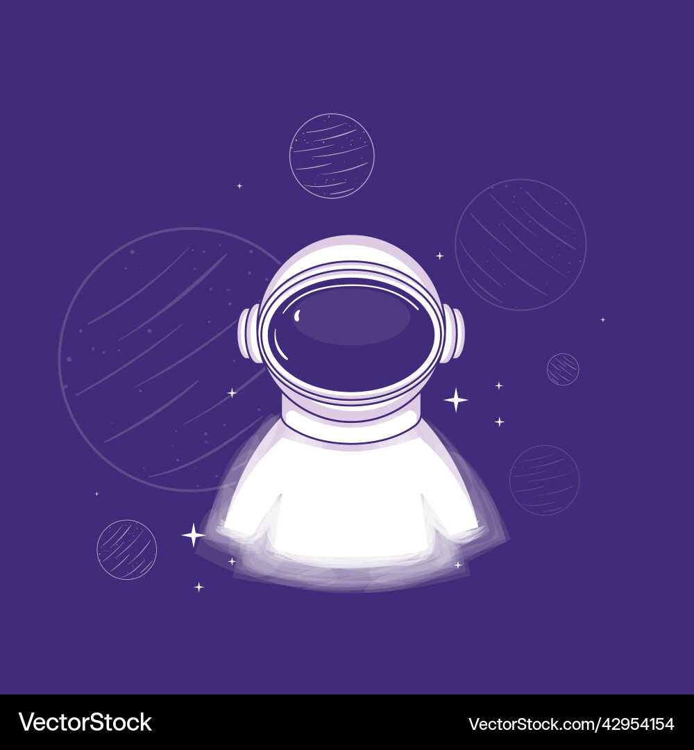 Isolated astronaut character on a space background Vector Image