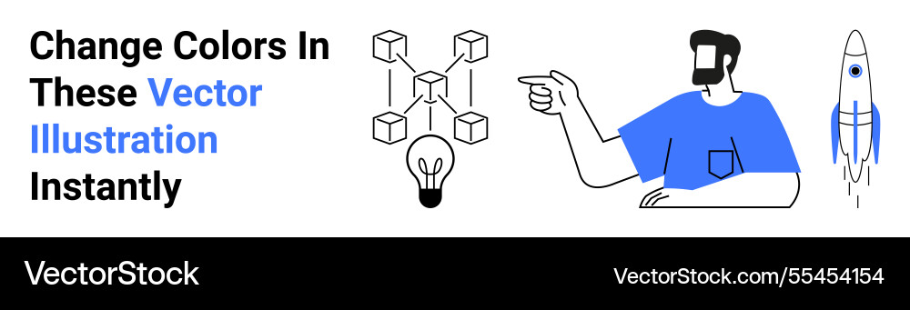 Man gesturing towards blockchain network Man gesturing towards blockchain network vector image