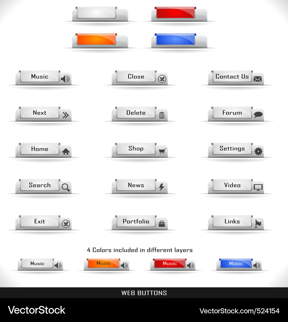 Modern Button Collection Vector Image