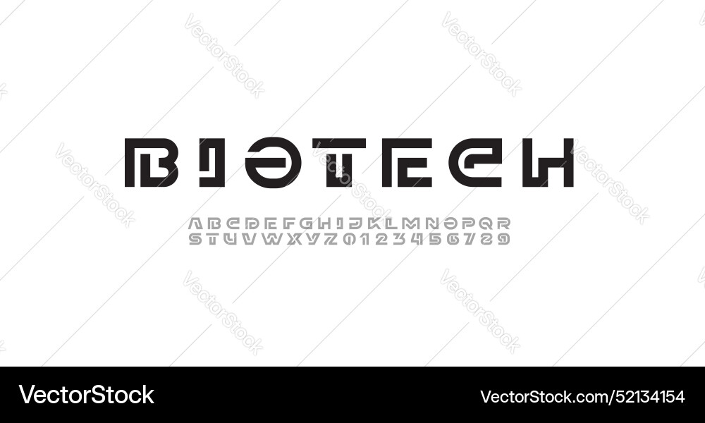 Modern font alphabet from segment round line Modern font alphabet from segment round line vector image