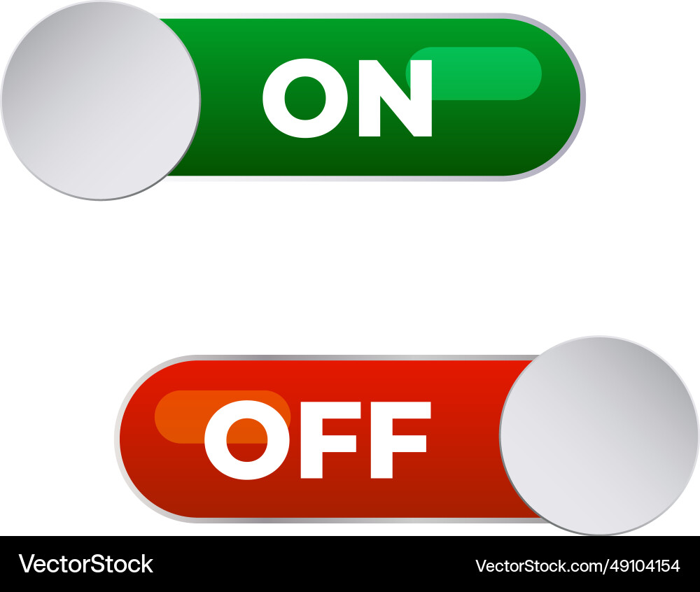 On and off toggle switch button vector image