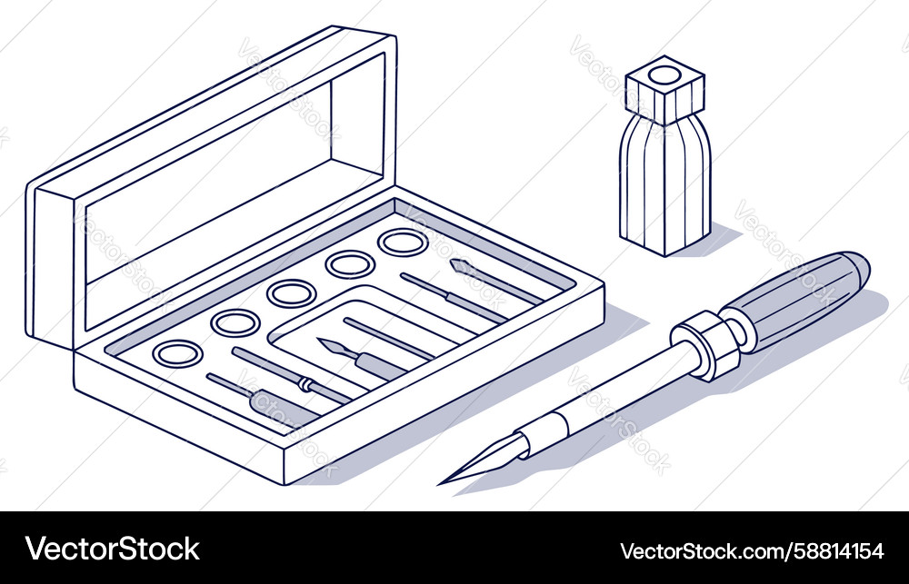 Open toolbox with assorted mechanic hand tools Vector Image