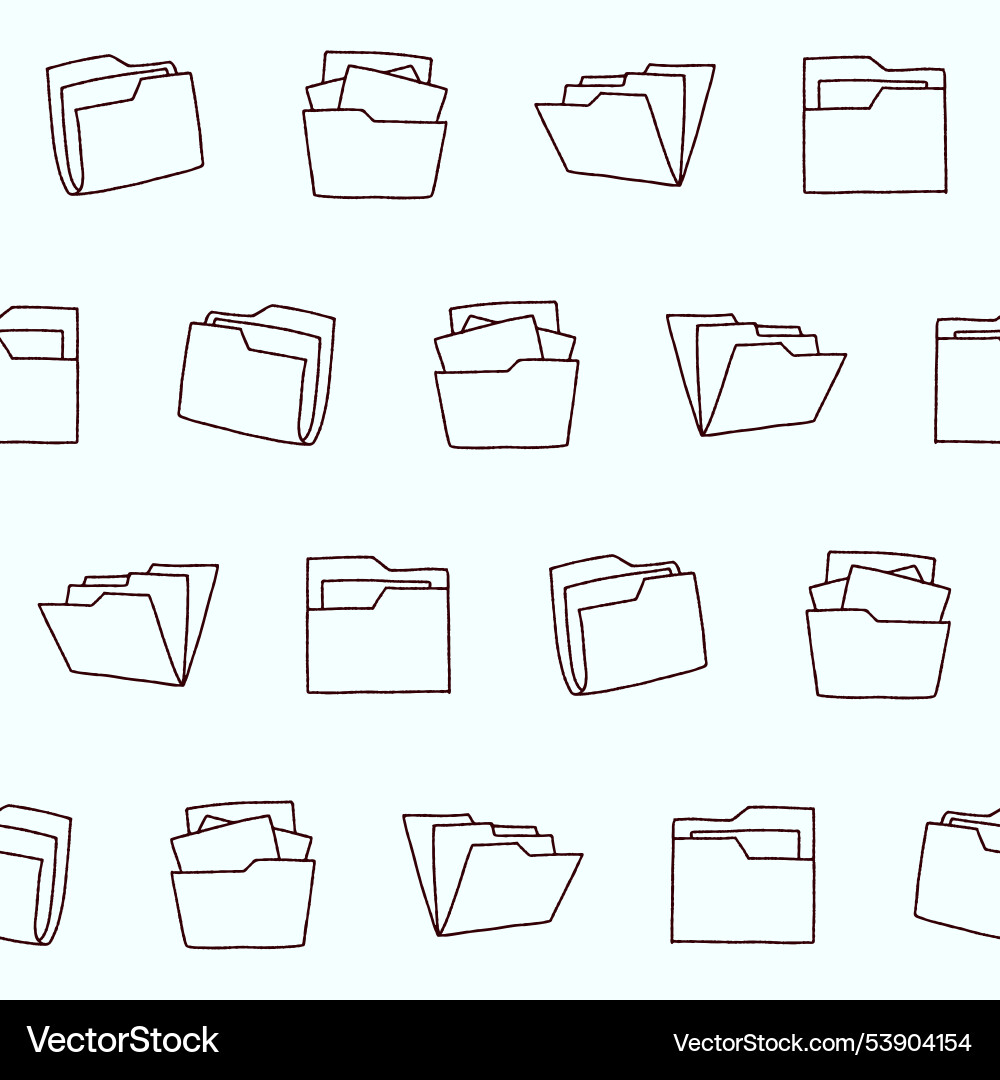 Outline collection of folder seamless pattern Outline collection of folder seamless pattern vector image
