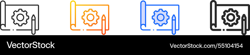 Prototype iconthin linear gradient blue stroke Prototype iconthin linear gradient blue stroke Vector Image