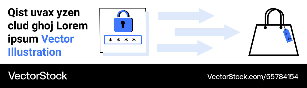 Secure online shopping concept with password Secure online shopping concept with password vector image