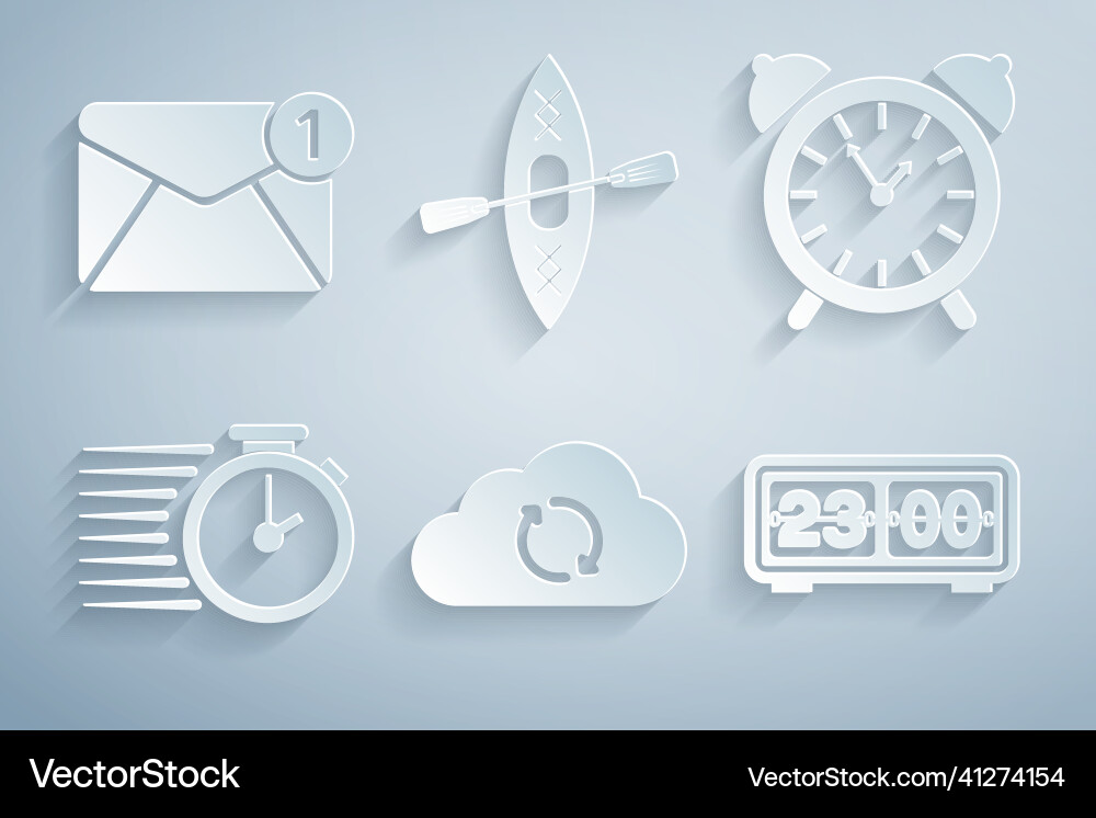 Set cloud sync refresh alarm clock stopwatch Set cloud sync refresh alarm clock stopwatch vector image