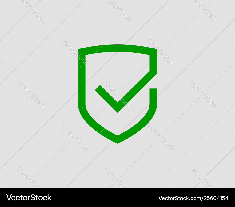 Shield icon with mark symbol design element vector image