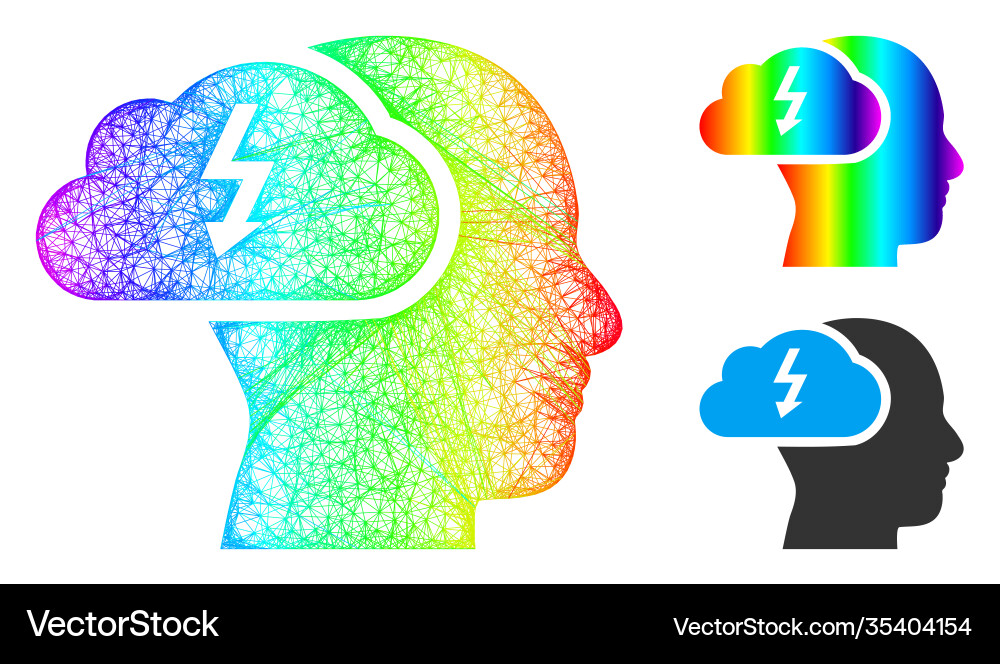 Spectrum linear gradient brainstorming icon Spectrum linear gradient brainstorming icon vector image