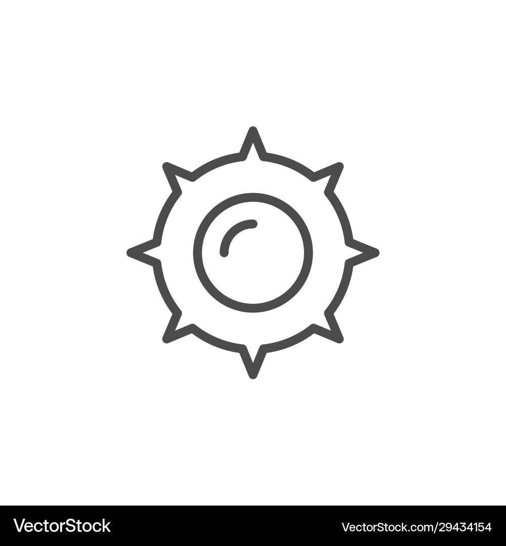 Sun line outline icon and light object vector image