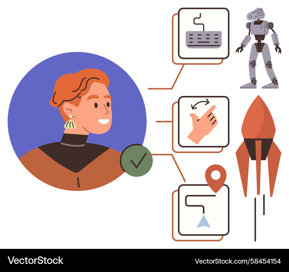 Technology Navigation & Robotics Concept Vector Image