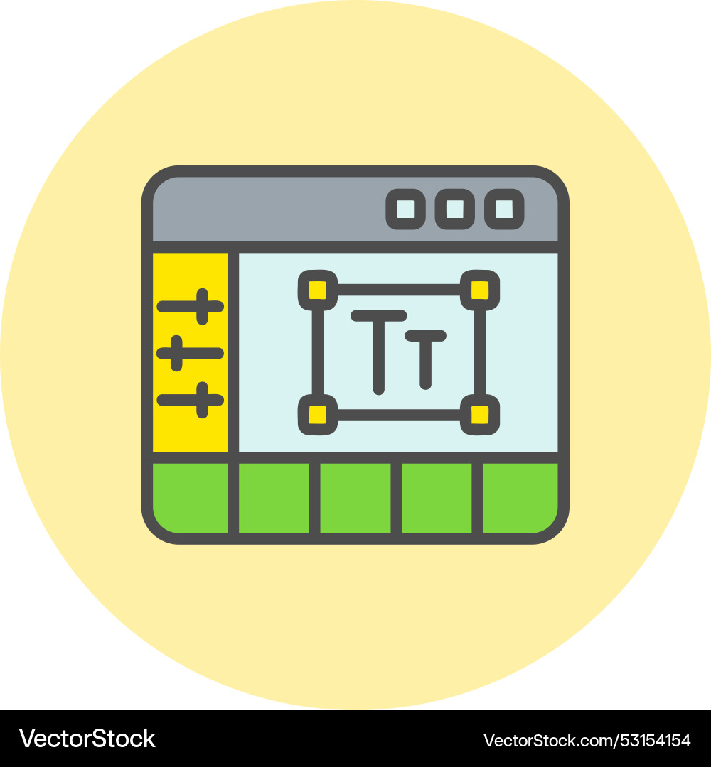 Text editor line filled circle icon Vector Image