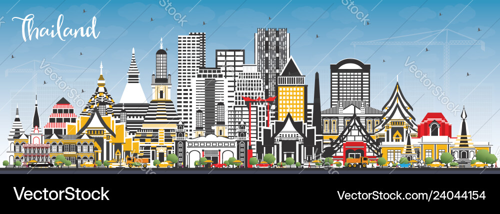 Thailand Stadt Skyline mit Farbbauten Thailand Stadt Skyline mit Farbbauten vektorbild