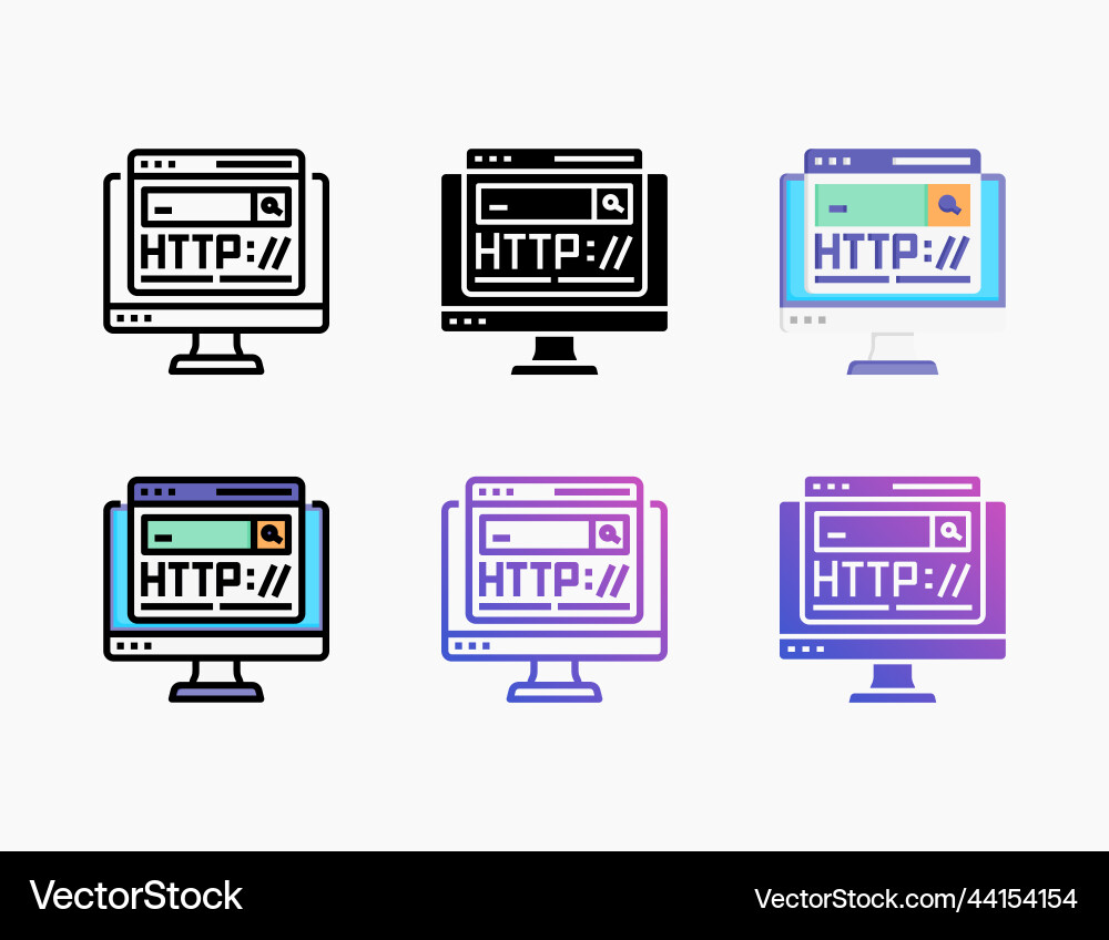 Website icon set with different styles Website icon set with different styles vector image