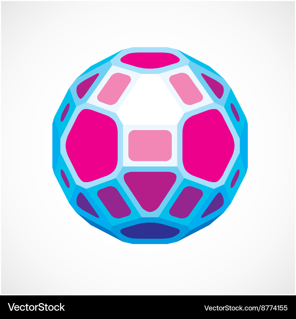 3d digital spherical object made using pentagons Vector Image