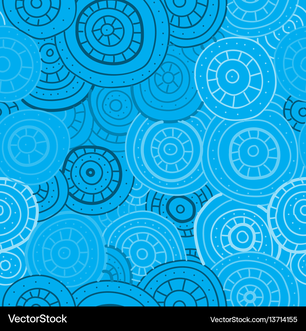 Abstract seamless pattern of circles lines vector image